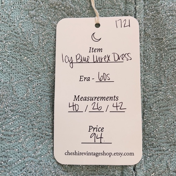 Vintage 1960s Lurex Blue Dress - Picture 14 of 16